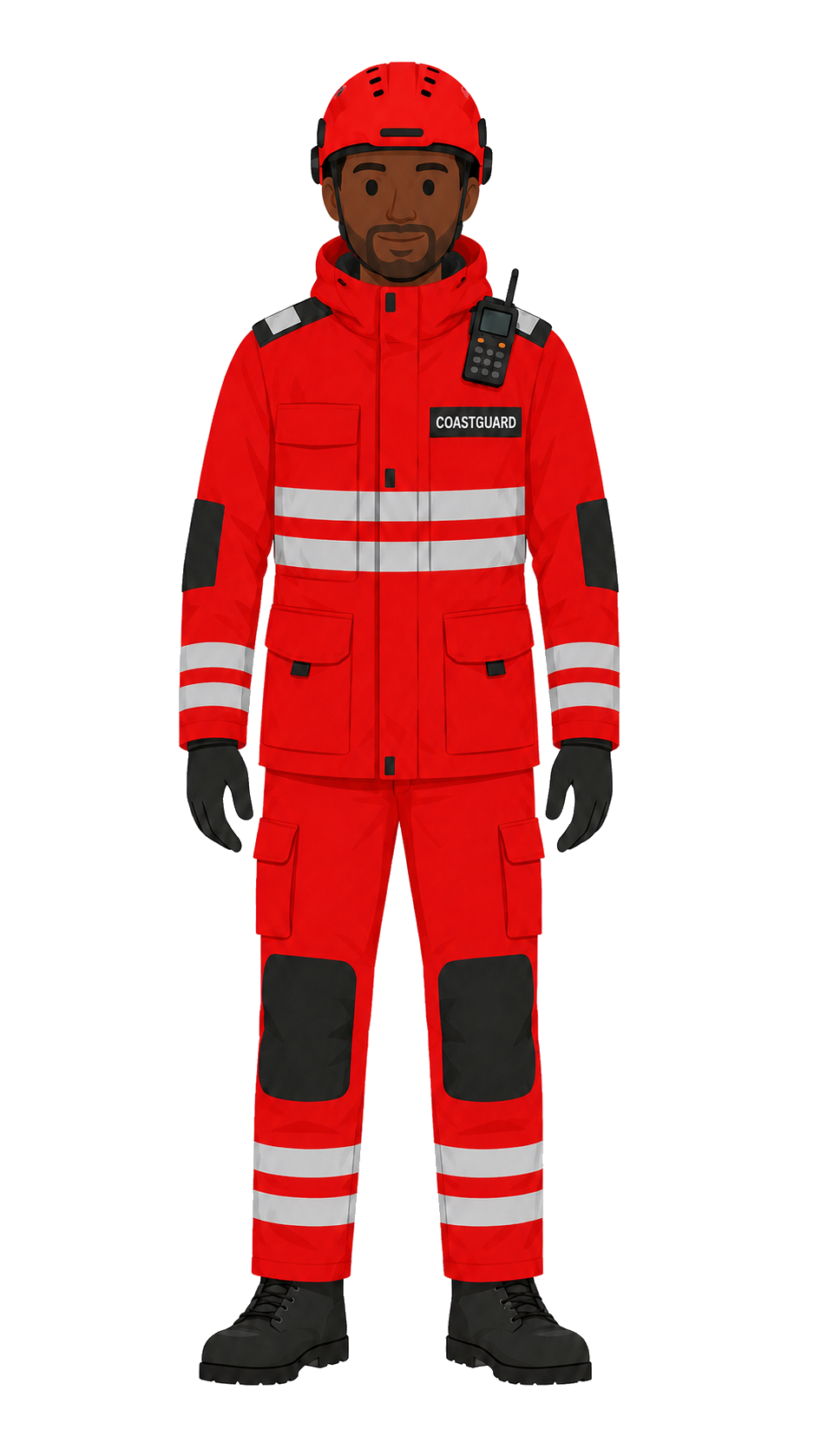 Illustrated Male Coastguard rescue officer